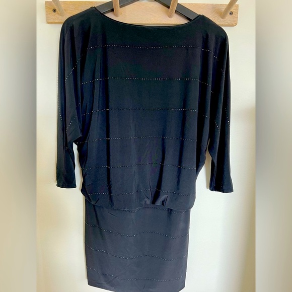 White House Black Market Black Beaded Dress Size XS - Picture 2 of 3